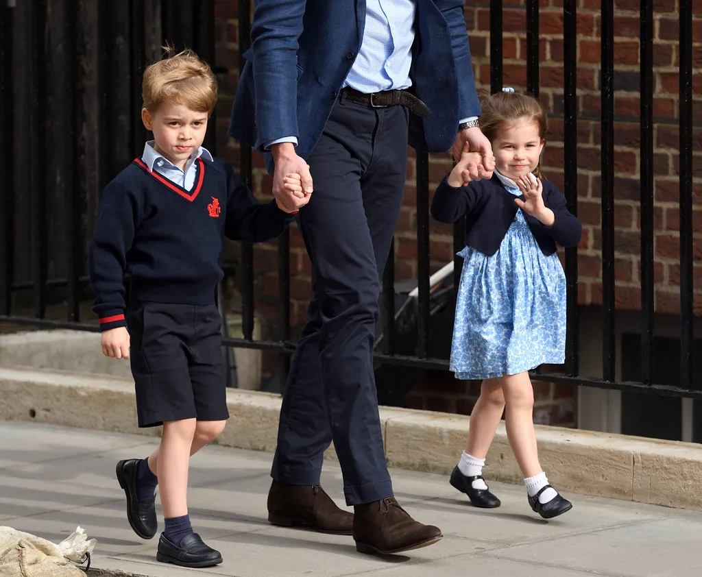 Prince George and Princess Charlotte with Prince William