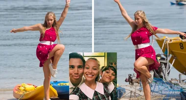 Olivia Deeble strikes a pose as she films scenes on Home & Away