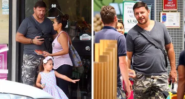 MKR judge Manu Feildel enjoys a day out with his wife and darling daughter