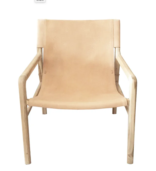 Cranmore Home slingback nude leather chair