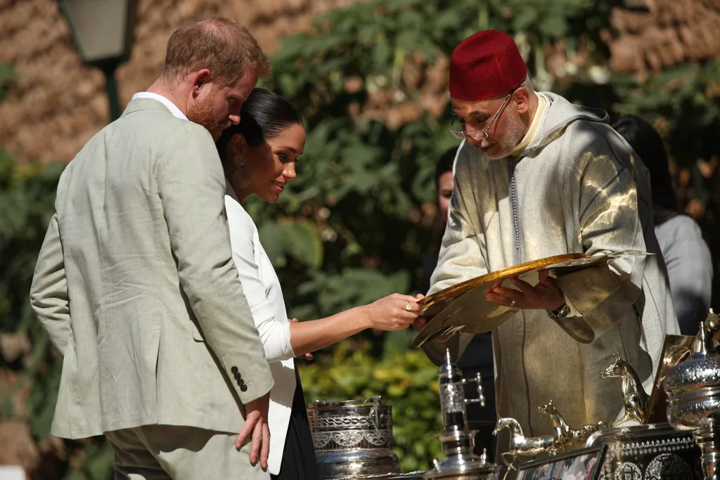 Meghan is presented with a gift