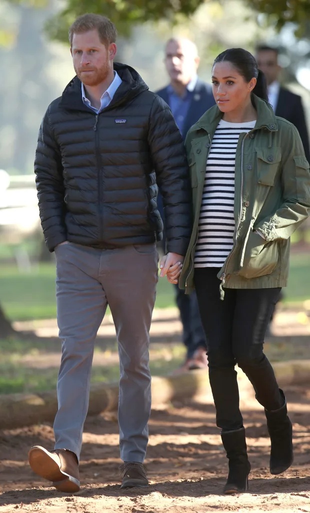 Meghan in stripes in Morocco