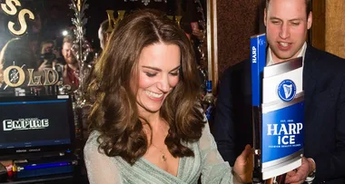Kate Middleton shimmers in green as she pours beers in Ireland
