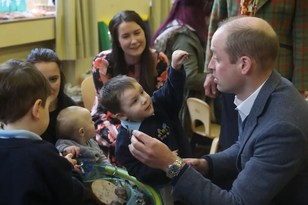 Prince William with the children