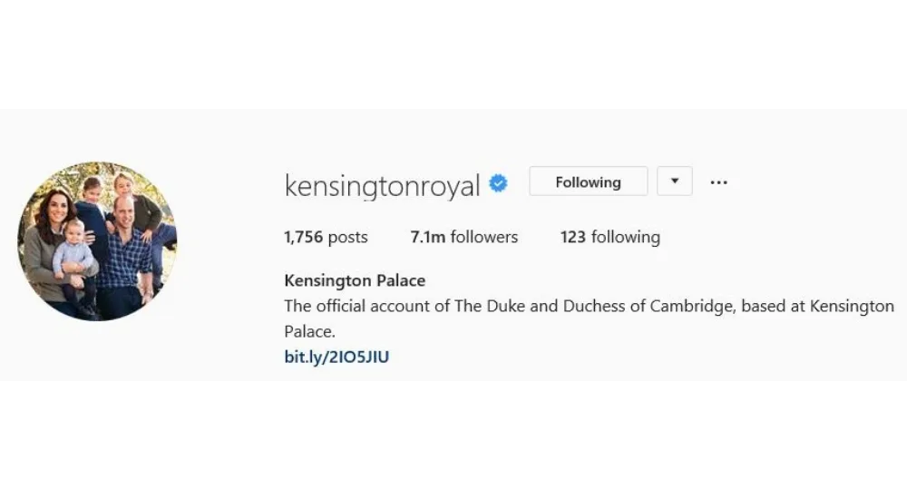 The Duke and Duchess of Cambridge's Instagram account