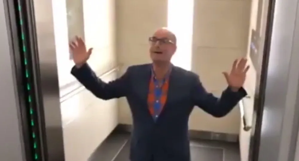 Kochie stuck in lift