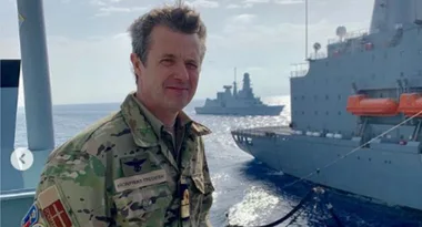 Prince Frederik looks rugged in camouflage gear as he joins military