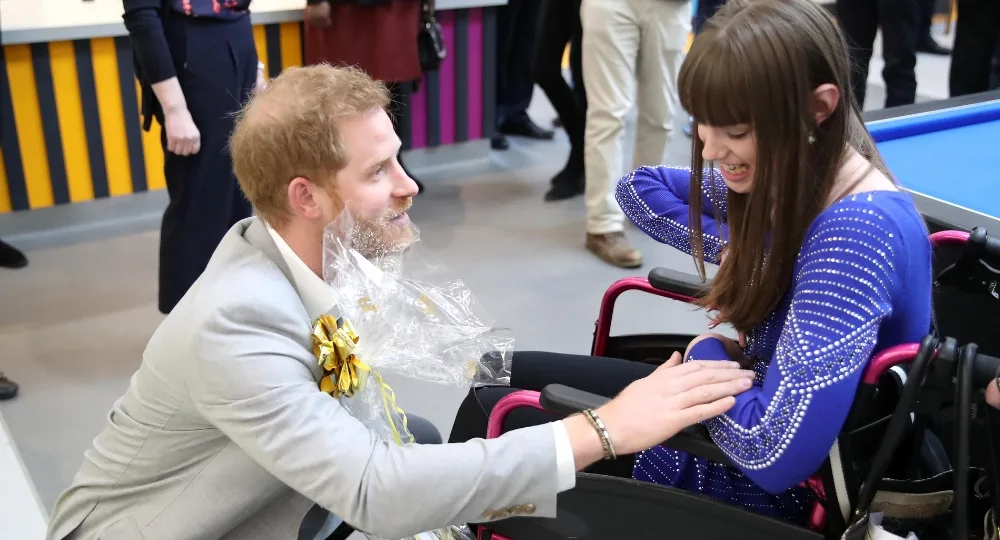 Prince Harry, Duke of Sussex meets a wellwisher as he attends the official opening of the Barking & Dagenham Future Youth Zone