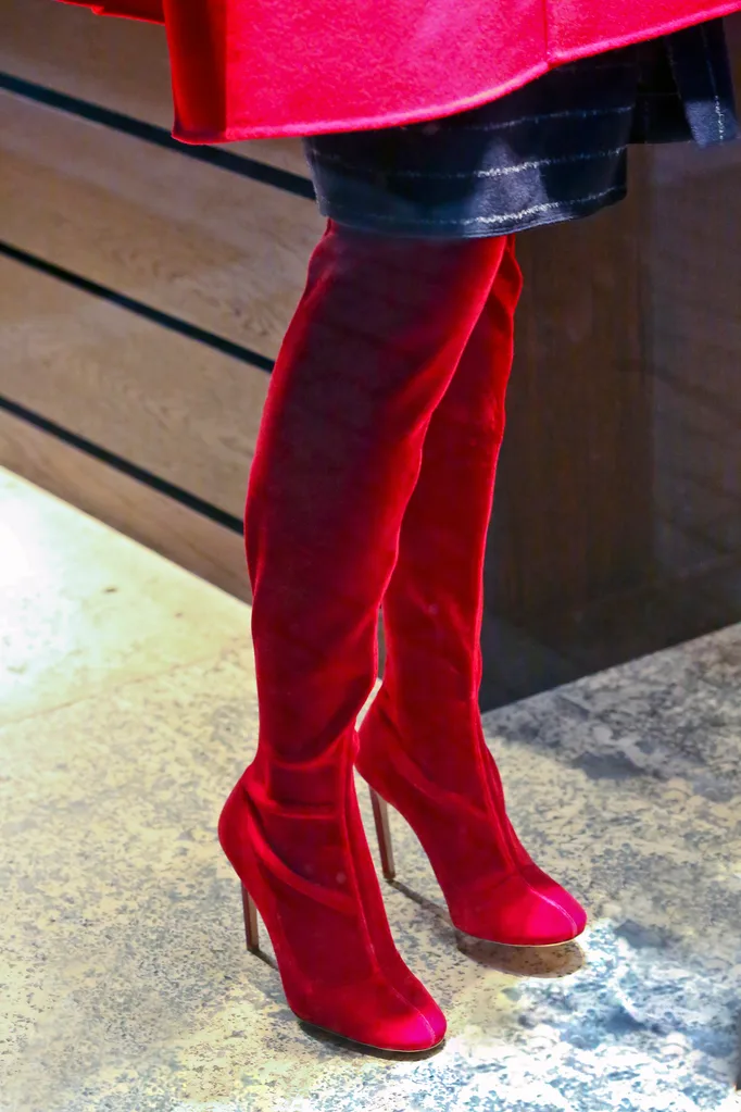 thigh high suede shoes