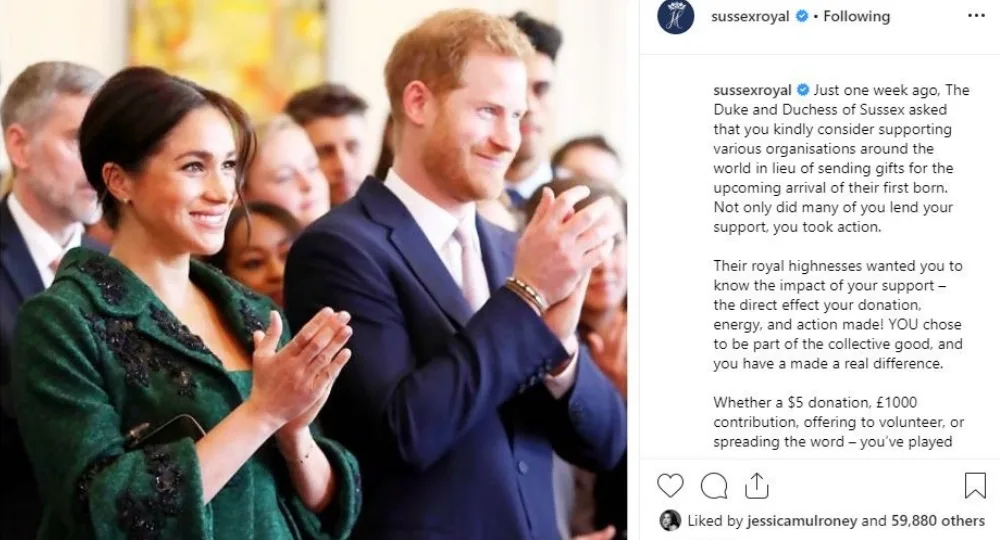 Prince Harry and Meghan Markle thank supporters
