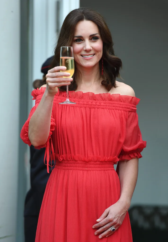Kate Middleton raises her glass.