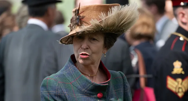 Princess Anne leaves after attending a 41 Royal gun salute to mark the 93rd birthday of Queen Elizabeth II at Hyde Park on April 22, 2019 in London.