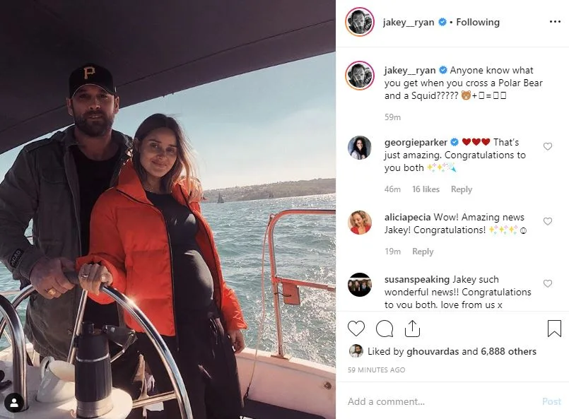 Jake shared the exciting news on Instagram