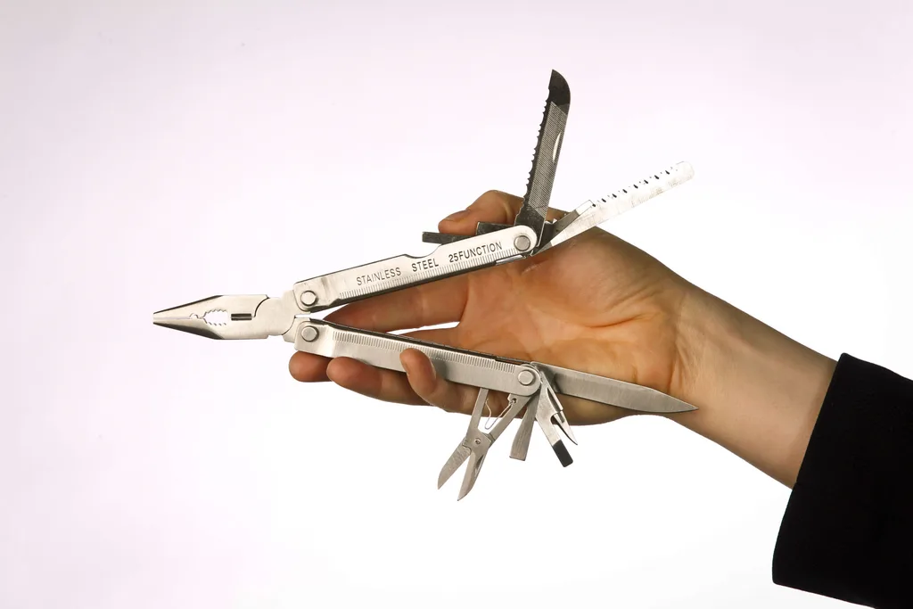 Multitool Knife on white background