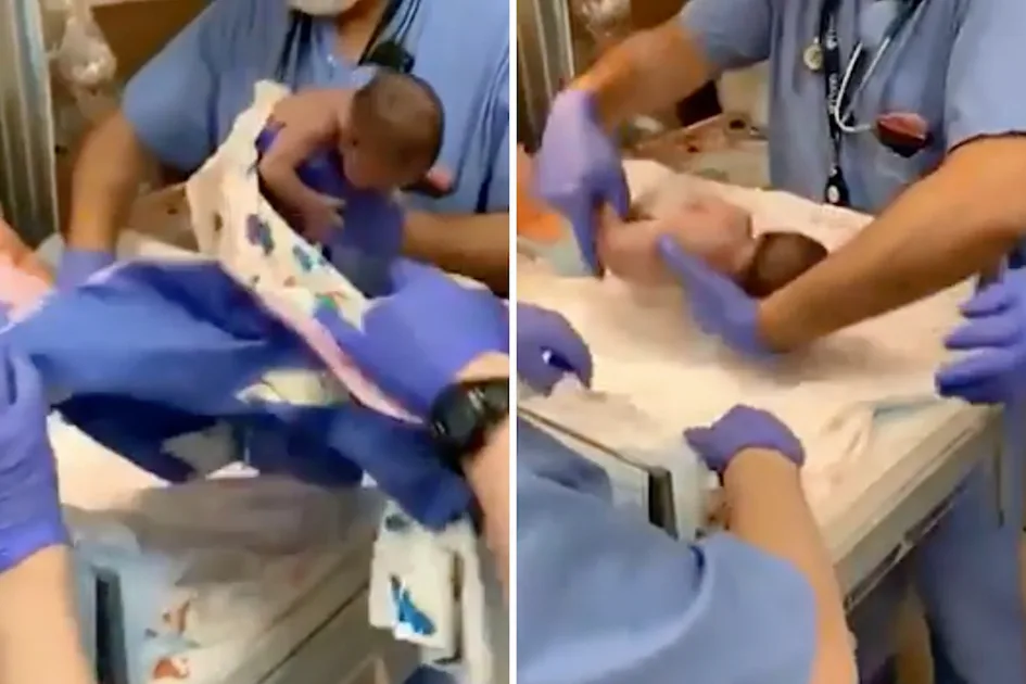 WATCH: newborn baby dropped by on its head by hospital staff | New Idea