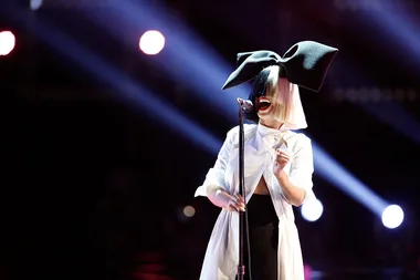 Australian singer Sia performing on stage