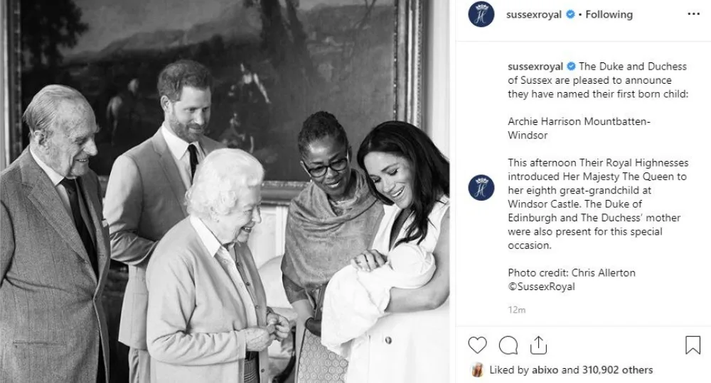 The Duke and Duchess took to Instagram to announce the name of their newborn.bo