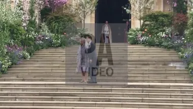 Royal bride Lady Gabriella Windsor arrives at Windsor Castle