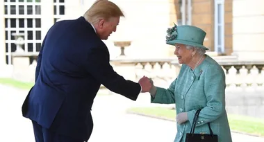 ROYAL SHOCK: Moment Donald Trump REFUSES to bow to the Queen!