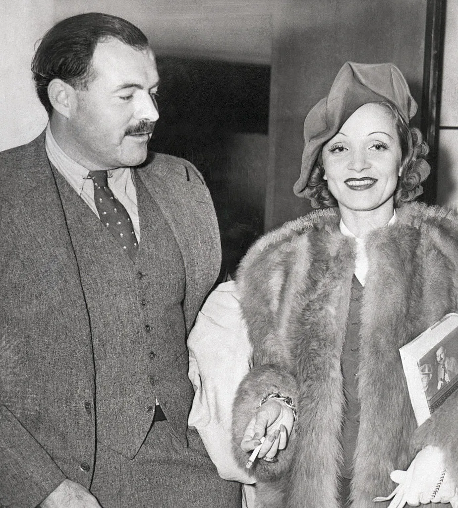 Ernest Hemingway and Marlene Dietrich