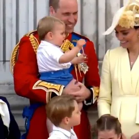 Adorable moment Prince Louis waves to the crowd at first royal engagement