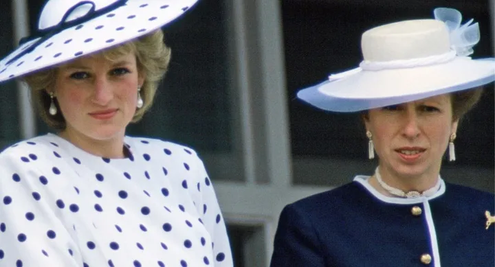Diana and Anne at Epsom in 1986