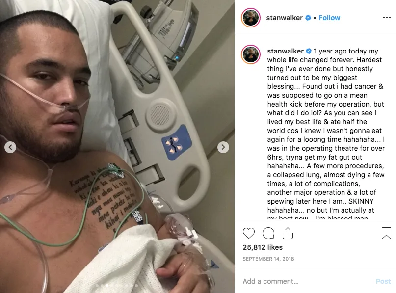 Australian Idol Stan Walker cancer