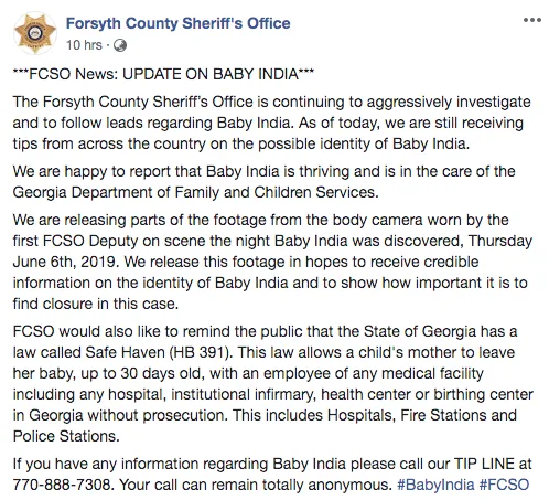 baby india found georgia