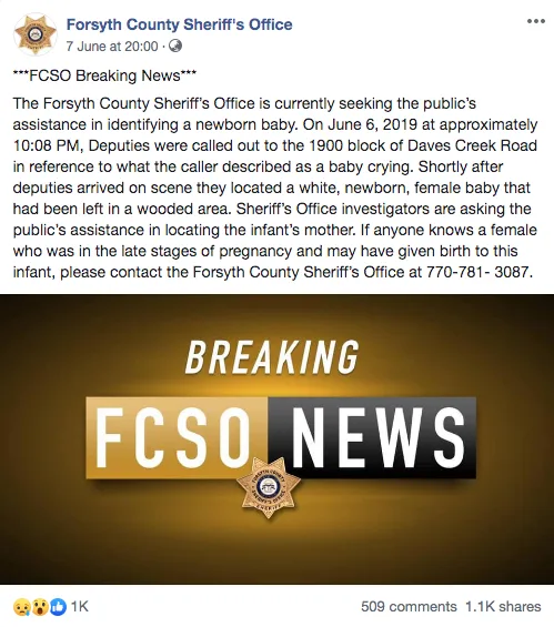 baby found georgia