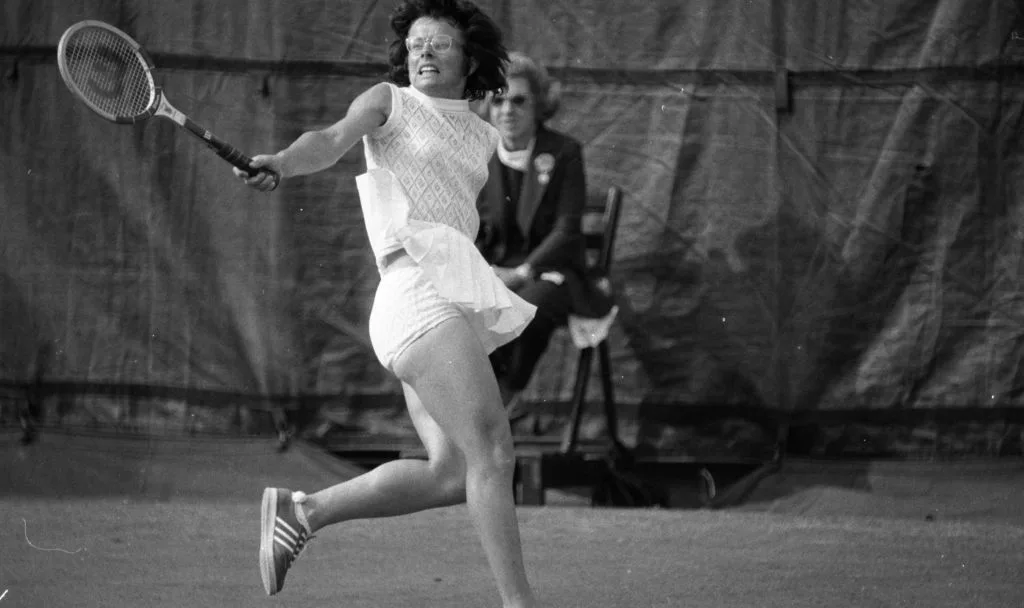 Tennis player, Kerry Melville on court