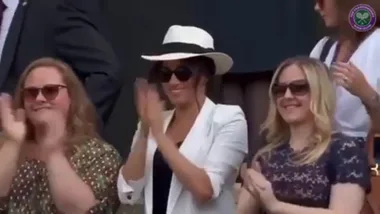 Meghan Markle cheers on Serena Williams at Wimbledon