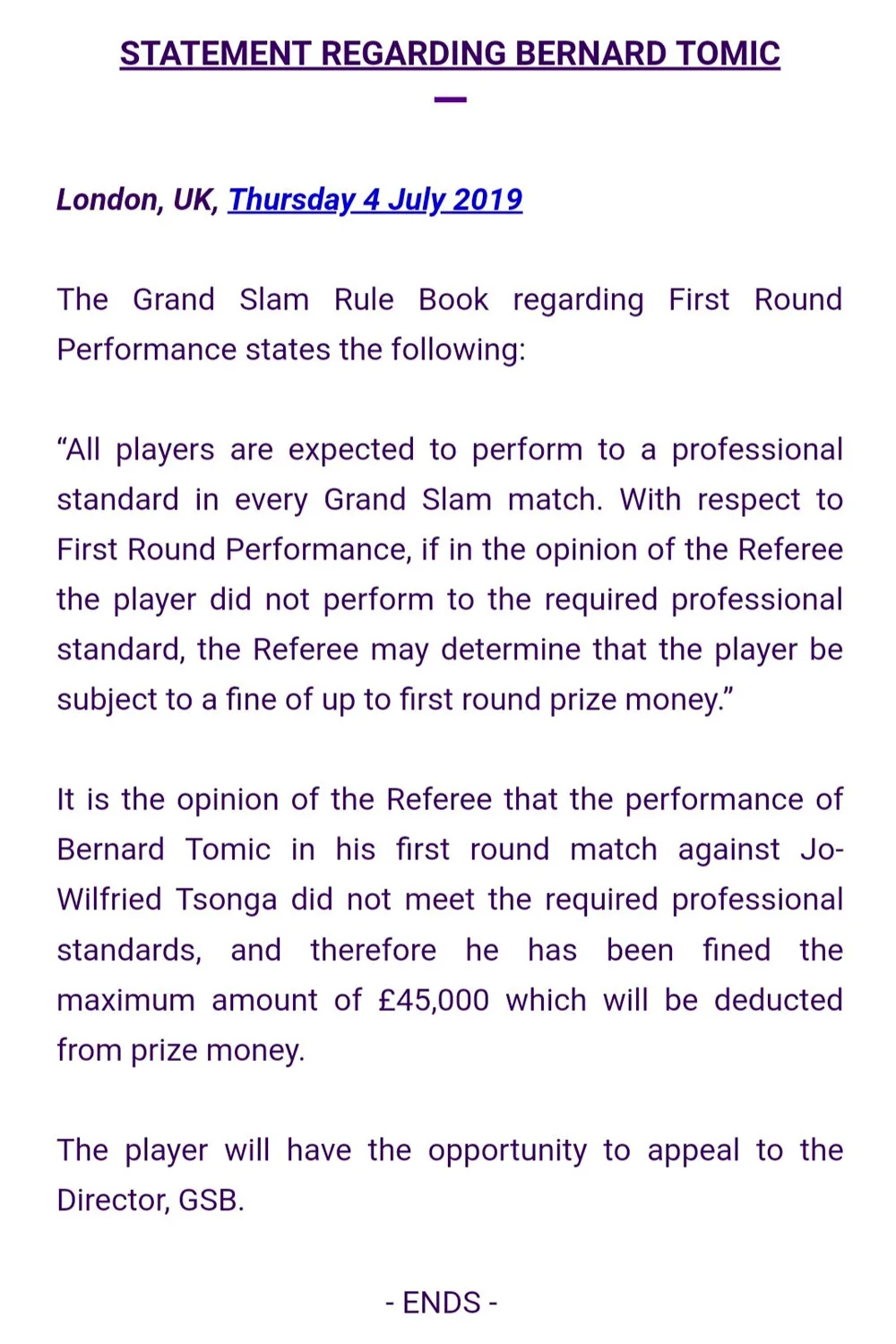 statement