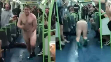 WATCH: Nude man’s bizarre romp on Melbourne train