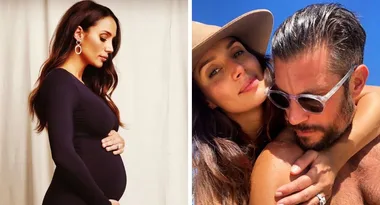 Bachelor star Snez shows off huge baby bump