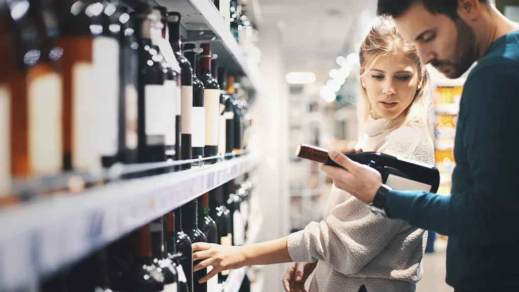 People buying alcohol in an airport