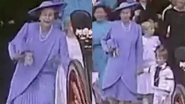 Rare video of the Queen chasing Prince William during 1986 Royal wedding