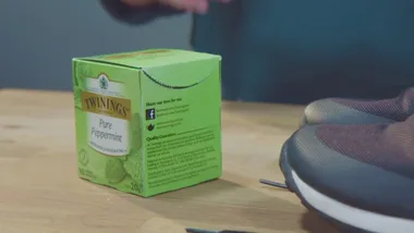 Tea bag in shoes to banish foot odours