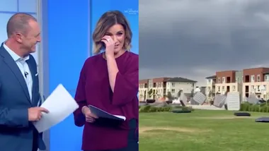 Moment Larry and Kylie nearly forced to stop the morning show