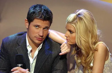 Jessica Simpson & Nick Lachey at the Dick Clark's New Years Rockin Eve 2004