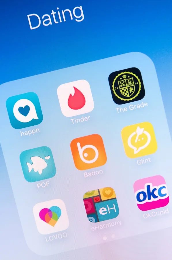 Dating apps on an iPhone screen