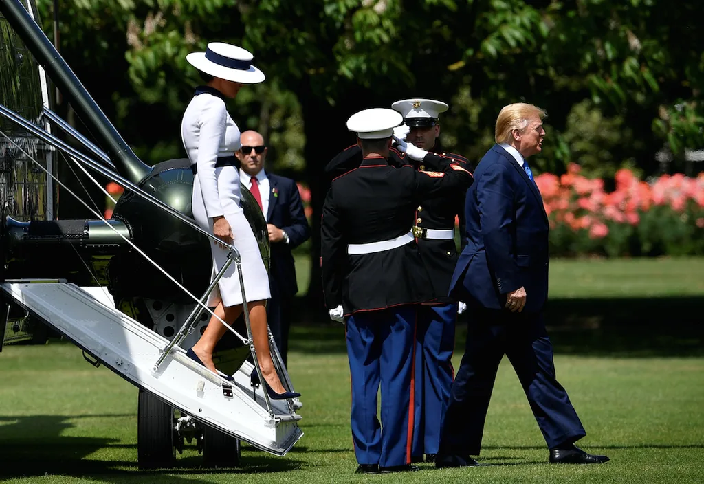 Donald Trump arrives at Buckingham Palace.
