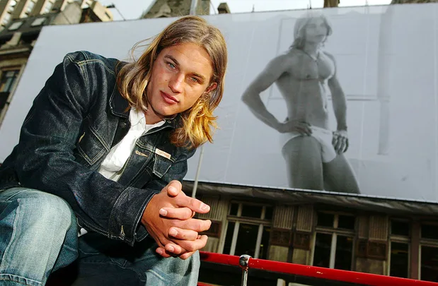 Australian Travis Fimmel pictured as the new male face of Calvin Klein in London