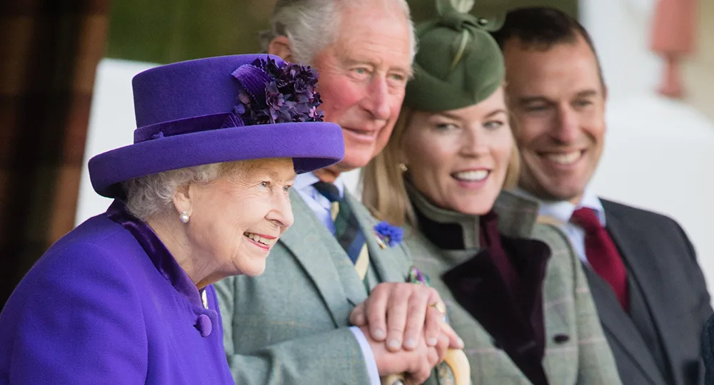 Queen Elizabeth, Prince Charles, Peter Phillips, Autumn Philips