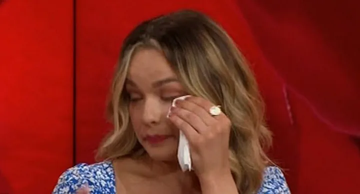 Abbie Chatfield cries Studio 10
