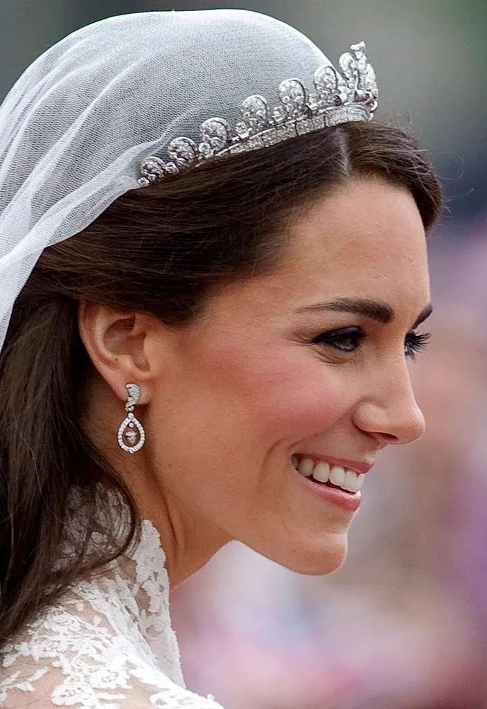 Catherine, the Duchess of Cambridge, wearing the Cartier Halo Tiara after her marriage to Prince William