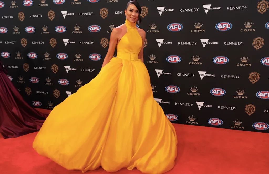 Ana Calle (partner of Josh Kennedy) arrives ahead of the 2019 Brownlow Medal at Crown