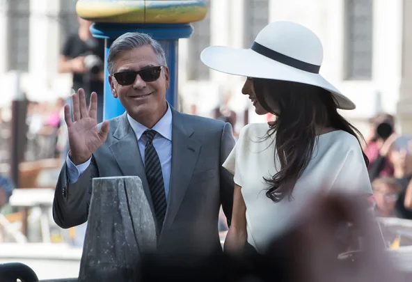 George & Amal Clooney arrive in Italy to celebrate their wedding