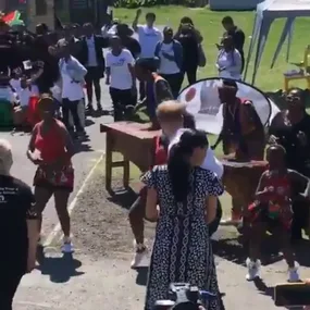 Meghan and Harry meet young school children in South Africa