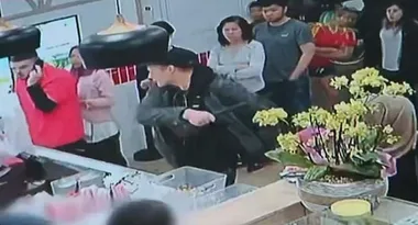 Man baton Granville bubble tea restaurant cctv