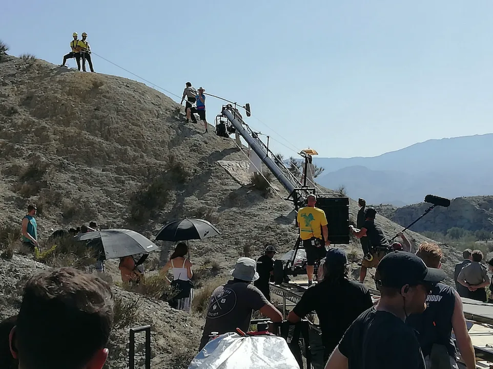 First photos of Josh O'Connor and Emma Corrin playing Charles and Diana in season four of The Crown. Josh and Emma were spotted filming the Netflix hit in Almeria, Spain, on September 29, 2019.